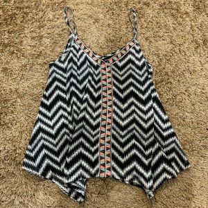 Flowy Black and White Tank Top